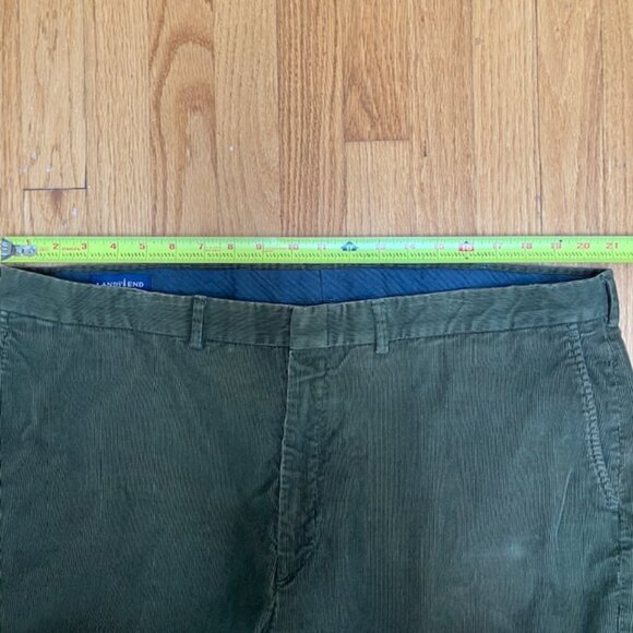 Land’s End Dark Olive Flat Front Corduroy Chino pants size 42 - Picture 5 of 10